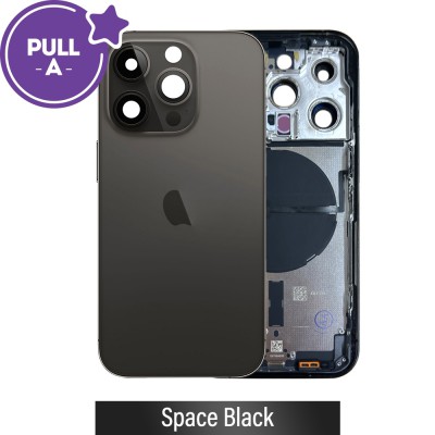Rear Housing with Small Parts for iPhone 14 Pro (PULL-A)-Space Black