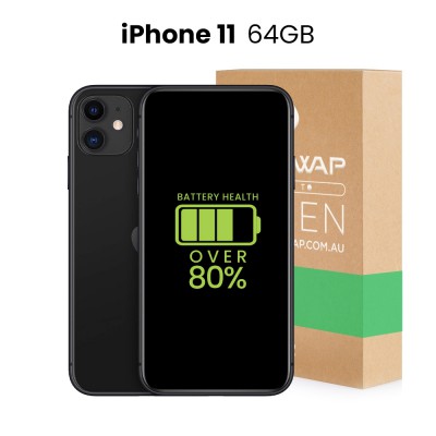Apple Used Fully Functional iPhone 11 64GB Over 80% Battery Health - Grade B+ (Excellent)