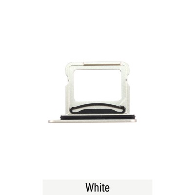 Dual SIM Card Tray for iPhone 16 / 16 Plus-White (Compatible with Single SIM Phones and Dual SIM Phones)