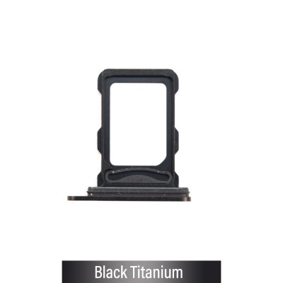 Dual SIM Card Tray for iPhone 16 Pro / 16 Pro Max- Black Titanium (Compatible with Single SIM Phones and Dual SIM Phones)