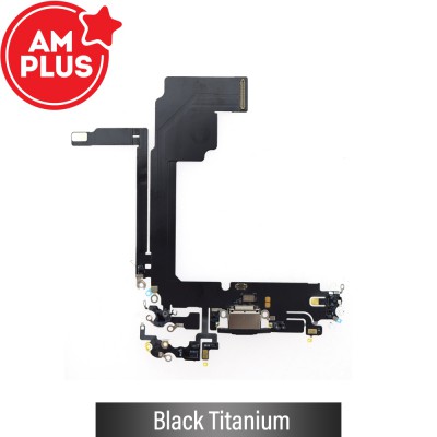 AMPLUS Charging Port for iPhone 15 Pro Max -Black Titanium