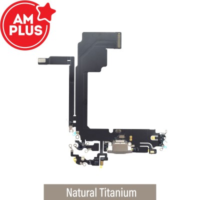 AMPLUS Charging Port for iPhone 15 Pro Max -Natural Titanium