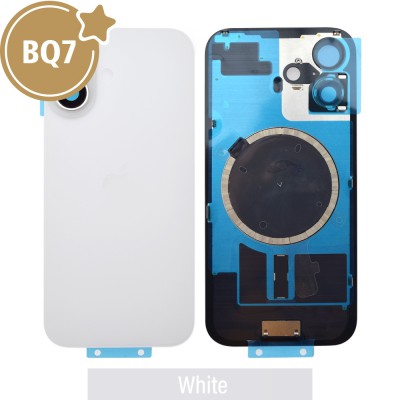 BQ7 Rear Cover Glass with Camera Lens Glass and Magsafe Magnet for iPhone 16-White