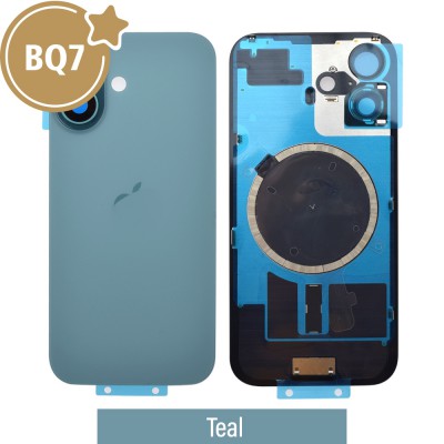 BQ7 Rear Cover Glass with Camera Lens Glass and Magsafe Magnet for iPhone 16-Teal