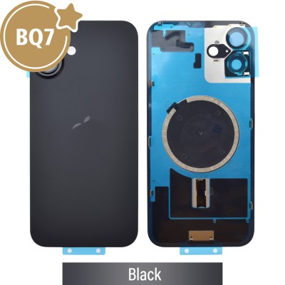 BQ7 Rear Cover Glass with Camera Lens Glass and Magsafe Magnet for iPhone 16 Plus-Black