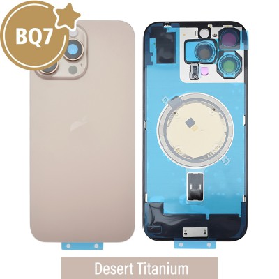 BQ7 Rear Cover Glass with Camera Lens Glass and Magsafe Magnet for iPhone 16 Pro Max-Desert Titanium
