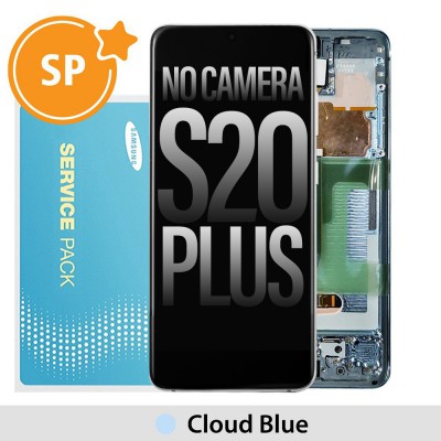 Samsung Galaxy S20 Plus 5G G986 OLED Screen Replacement with Frame Digitizer GH82-22134D/GH82-31441D/GH82-31442D (Service Pack)-Cloud Blue