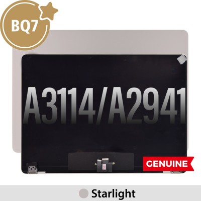 BQ7 Complete LCD Display Assembly for MacBook Air 15.3" A3114 (2024) / A2941 (2023)-Starlight (This is genuine glass and genuine flex)