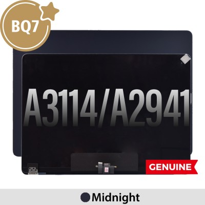 BQ7 Complete LCD Display Assembly for MacBook Air 15.3" A3114 (2024) / A2941 (2023) -Midnight (This is genuine glass and genuine flex)