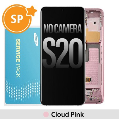 Samsung Galaxy S20 G980 OLED Screen Replacement with Frame Digitizer GH82-22131C/GH82-22123C/GH82-31432C (Service Pack)-Cloud Pink