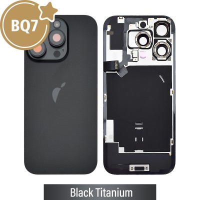 BQ7 Rear Cover Glass with Camera Lens Glass and Wireless Flex for iPhone 16 Pro-Black Titanium