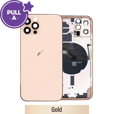 Rear Housing with Small Parts for iPhone 12 Pro (PULL-A)-Gold