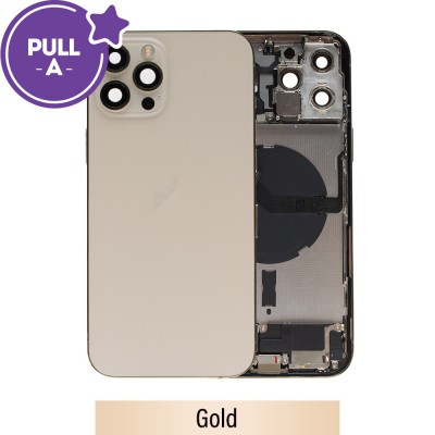 Rear Housing with Full Set Parts for iPhone 12 Pro Max-Gold (PULL-A)