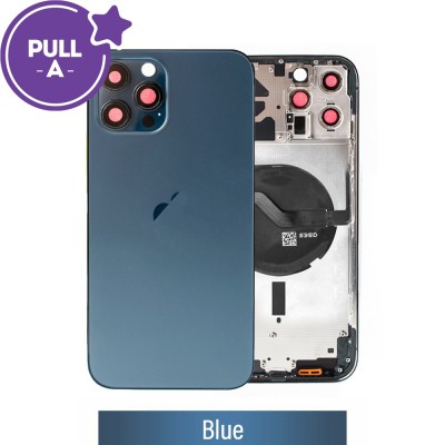 Rear Housing with Small Parts for iPhone 12 Pro Max (PULL-A)-Blue