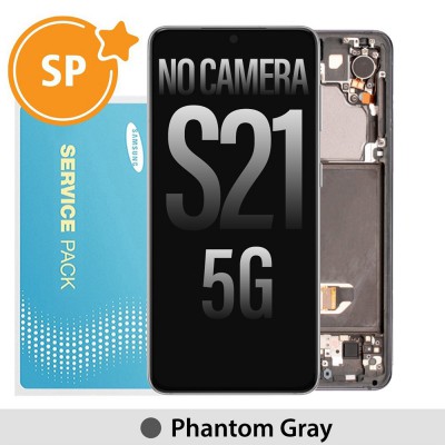 Samsung Galaxy S21 5G G991 OLED Screen Replacement with Frame Digitizer GH82-27255A/27256A (Service Pack)-Phantom Gray