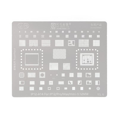 AMAOE BGA Reballing Stencil With CPU Position for iPhone 12 / 12 mini / 12 Pro / 12 Pro Max-A14