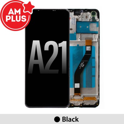 Samsung Galaxy A21 A215F AMPLUS LCD Screen Replacement Digitizer with Frame-Black