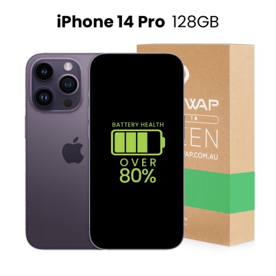 Apple Used Fully Functional iPhone 14 Pro 128GB Over 80% Battery Health - Grade B+ (Excellent)