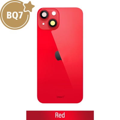 BQ7 Rear Cover Glass with Camera Lens Glass and Wireless Charging Magnet for iPhone 14-Red