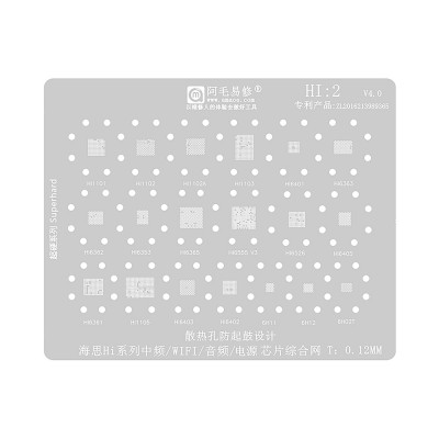 AMAOE BGA Reballing Stencil With CPU Position Hi2 for Huawei HiSilicon