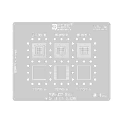 AMAOE BGA Reballing Stencil With CPU Position HU1 for Huawei HiSilicon