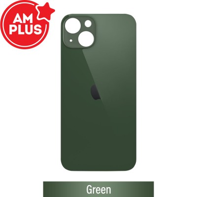 AMPLUS Rear Glass With 3M Adhesive Replacement for iPhone 13 mini (Camera Frame Aseembly by Factory)-Green