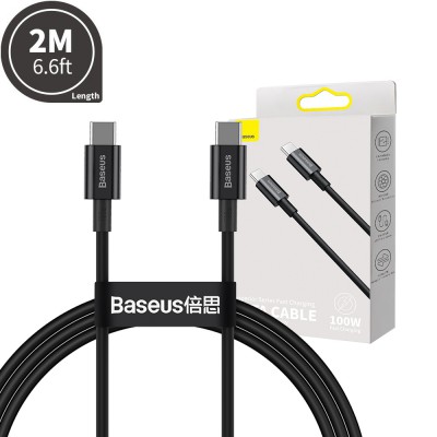 Baseus Superior Series Fast Charging Data Cable Type-C to Type-C 100W 2M Compatible for iPhone 15 16 Series