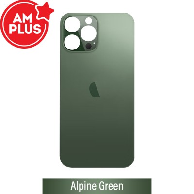 AMPLUS Rear Glass With 3M Adhesive Replacement for iPhone 13 Pro (Camera Frame Aseembly by Factory)-Alpine Green