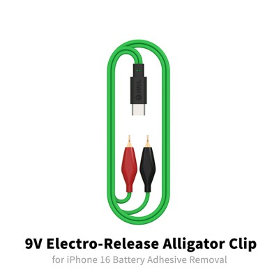 2UUL PW03 9V Electro-Release Alligator Clip with Type-C Port for iPhone 16 Battery Adhesive Removal