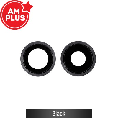 AMPLUS Rear Camera Lens with Bezel for iPhone 11-Black