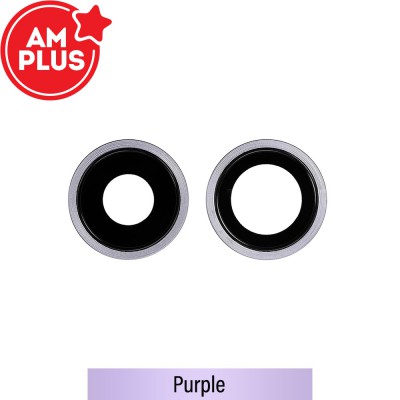 AMPLUS Rear Camera Lens with Bezel for iPhone 11-Purple