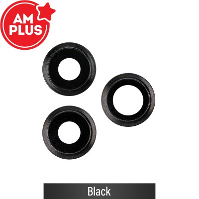 AMPLUS Rear Camera Lens with Bezel for iPhone 11 Pro / 11 Pro Max-Black