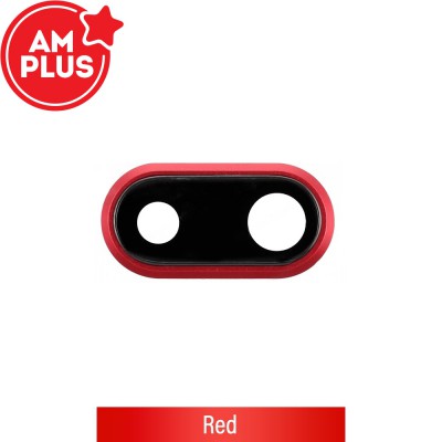 AMPLUS Rear Camera Lens with Bezel for iPhone 8 Plus-Red