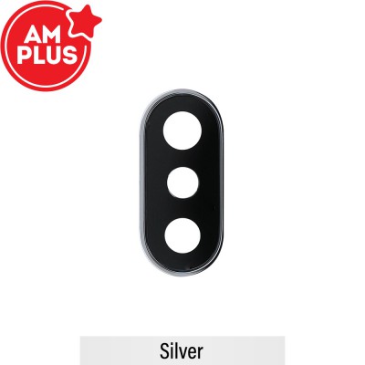 AMPLUS Rear Camera Lens with Bezel for iPhone X-Silver