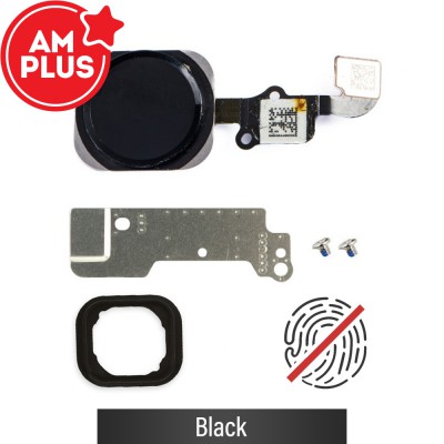 AMPLUS Home Button Flex Cable with Bracket Set + Screws for iPhone 6 / 6 Plus-Black