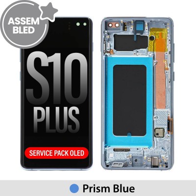 ASSEMBLED OLED Screen Replacement with Frame for Samsung Galaxy S10 Plus G975F-Prism Blue