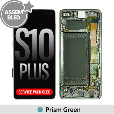 ASSEMBLED OLED Screen Replacement with Frame for Samsung Galaxy S10 Plus G975F-Prism Green