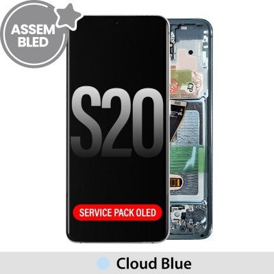 ASSEMBLED OLED Screen Replacement With Frame For Samsung Galaxy S20 G980F-Cloud Blue