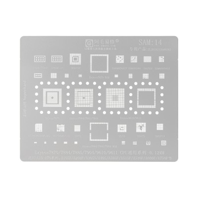 AMAOE BGA Reballing Stencil With CPU Position SAM14 for Samsung Galaxy A10-A70 Series etc