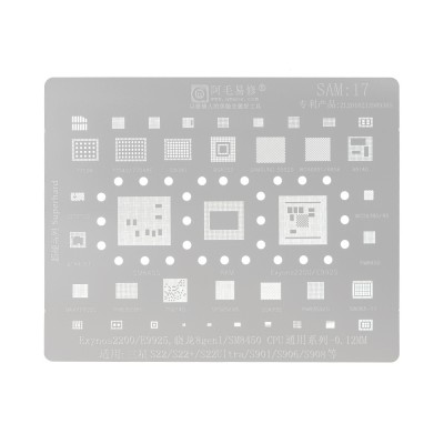 AMAOE BGA Reballing Stencil With CPU Position SAM17 for Samsung Galaxy S22 / S22 Plus / S22 Ultra etc