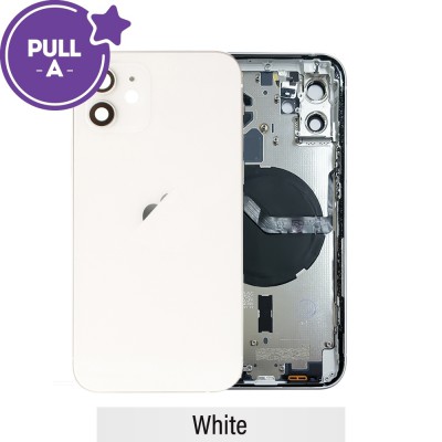 Rear Housing with Small Parts for iPhone 12 (PULL-A)-White