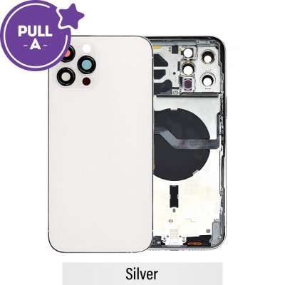 Rear Housing with Small Parts for iPhone 12 Pro Max (PULL-A)-Silver