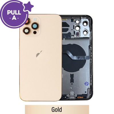 Rear Housing with Small Parts for iPhone 12 Pro Max (PULL-A)-Gold