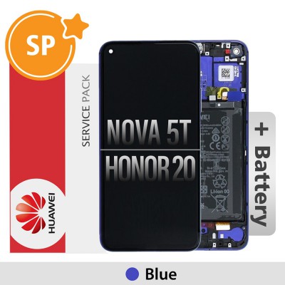 Huawei Honor 20 / nova 5T LCD Screen Digitizer 02352TNQ (Service Pack)-Blue