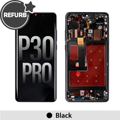 REFURB OLED Screen Digitizer Replacement with Frame for Huawei P30 Pro-Black