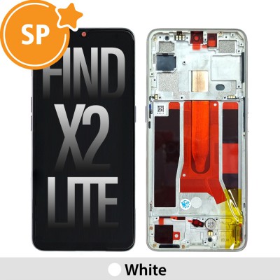 OLED Screen Digitizer Replacement with Frame for OPPO Find X2 Lite 4903623 (Service Pack)-White