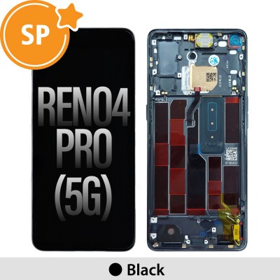 OLED Screen Digitizer Replacement with Frame for OPPO Reno4 Pro 5G 4904736 (Service Pack)-Black