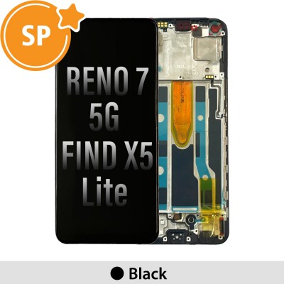 OLED Screen Digitizer Replacement with Frame for OPPO Reno7 5G / Find x5 lite 4130040 (Service Pack)