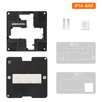 AMAOE 4IN1 Double-side Use Middle Frame Reballing Stencil Platform for iPhone 14 / Plus / Pro / Pro Max