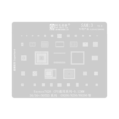 AMAOE BGA Reballing Stencil With CPU Position SAM3 for Samsung Galaxy S6 / Note 5
